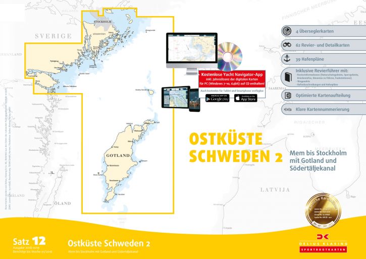 Delius-Klasing Sportbootkarten Satz 12: Ostküste Schweden 2